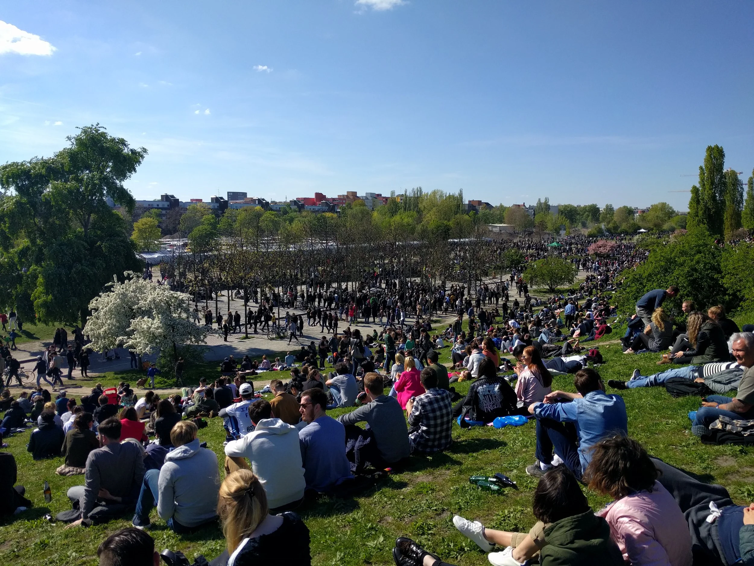 On one of the first warm weekend days in northern Europe, the entire city of Berlin seemed to be in Mauerpark.