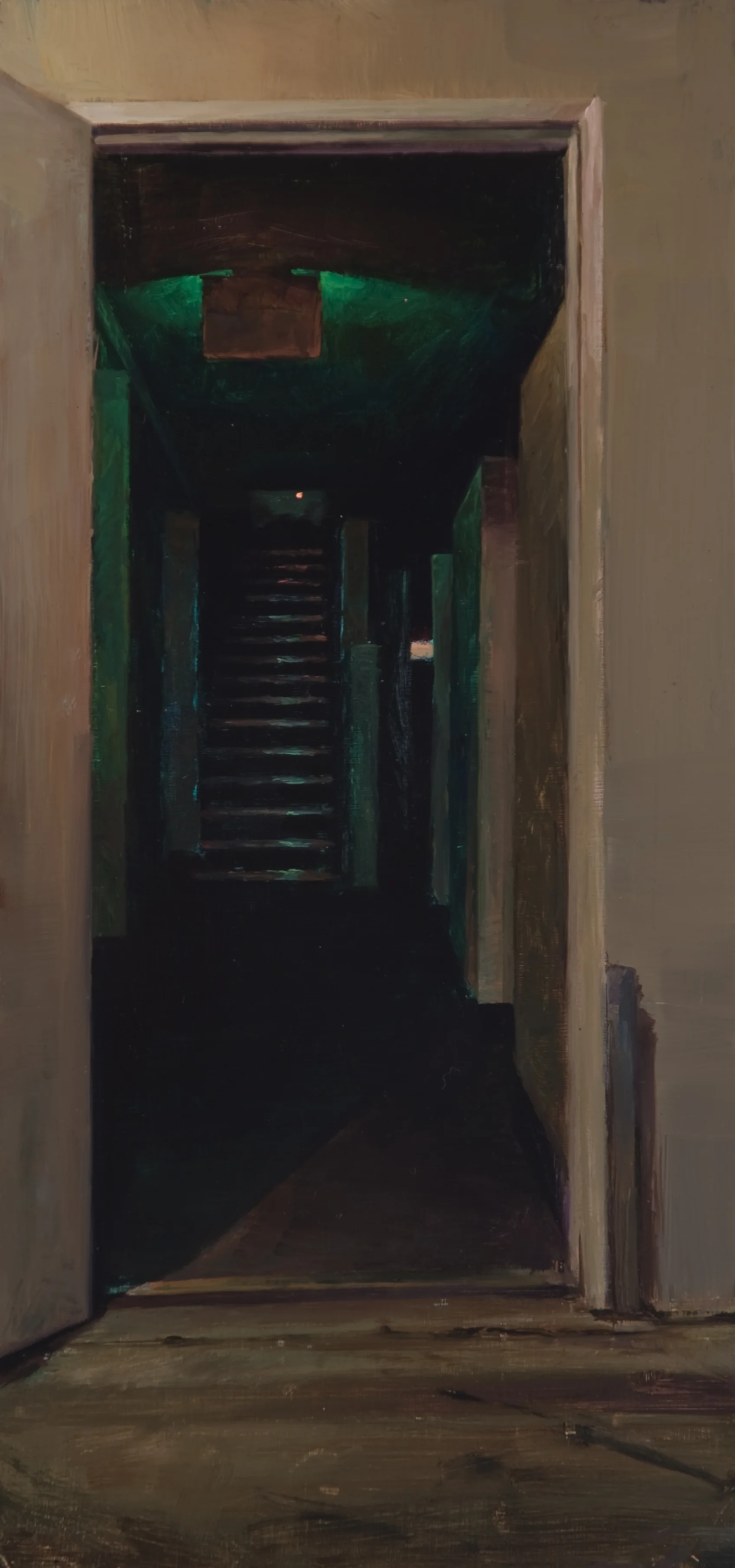 Back Exit , 2012 Oil on panel, 8.5 x 18 in.