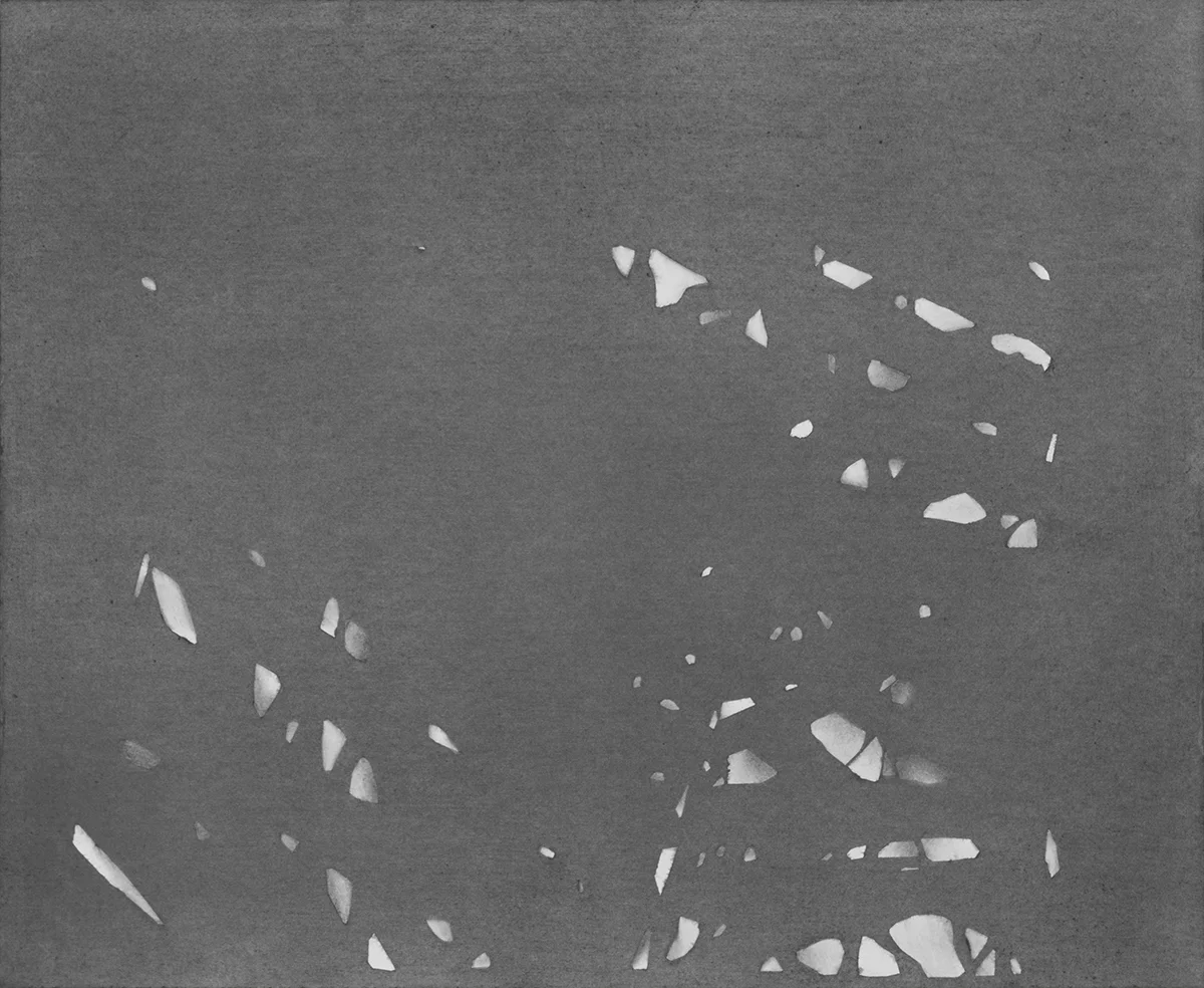 Untitled , 2016, graphite on mounted paper, 20 x 16.25 in.