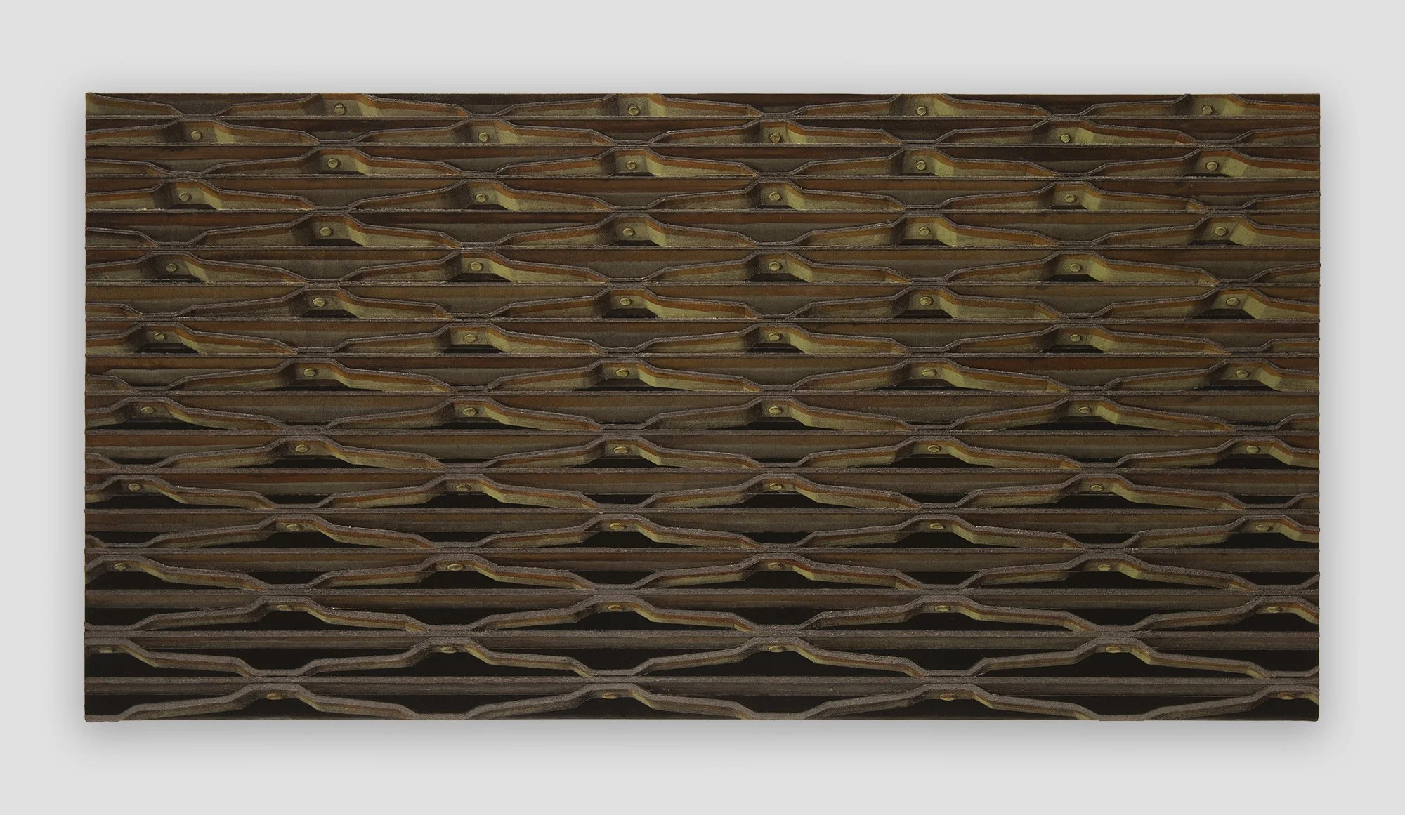   Grate (IV),  2026, oil on linen, 15 × 30” 