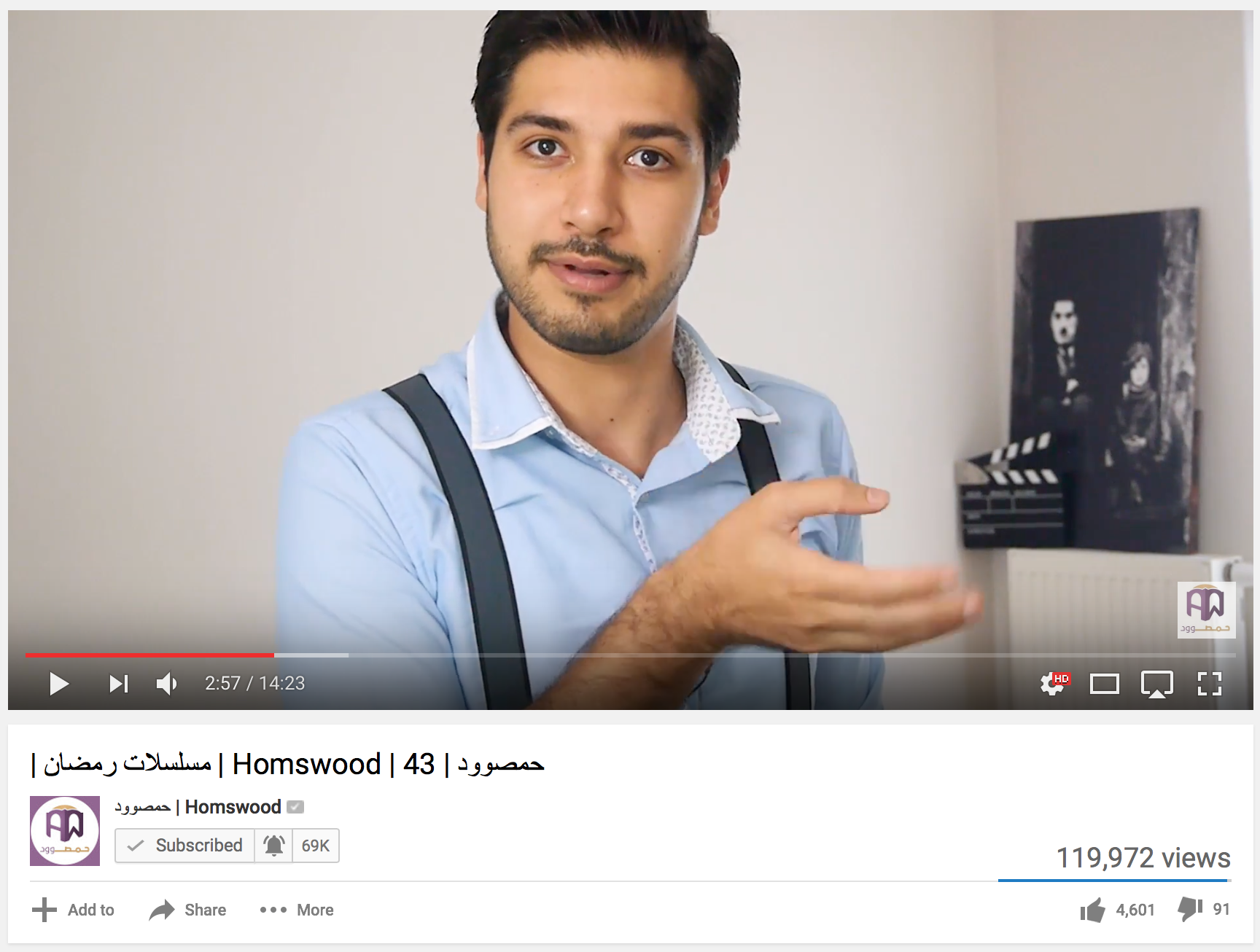 Homswood posted videos more frequently in Ramadan 2016, which is considered peak season for Syrian, Egyptian, and other television serials.