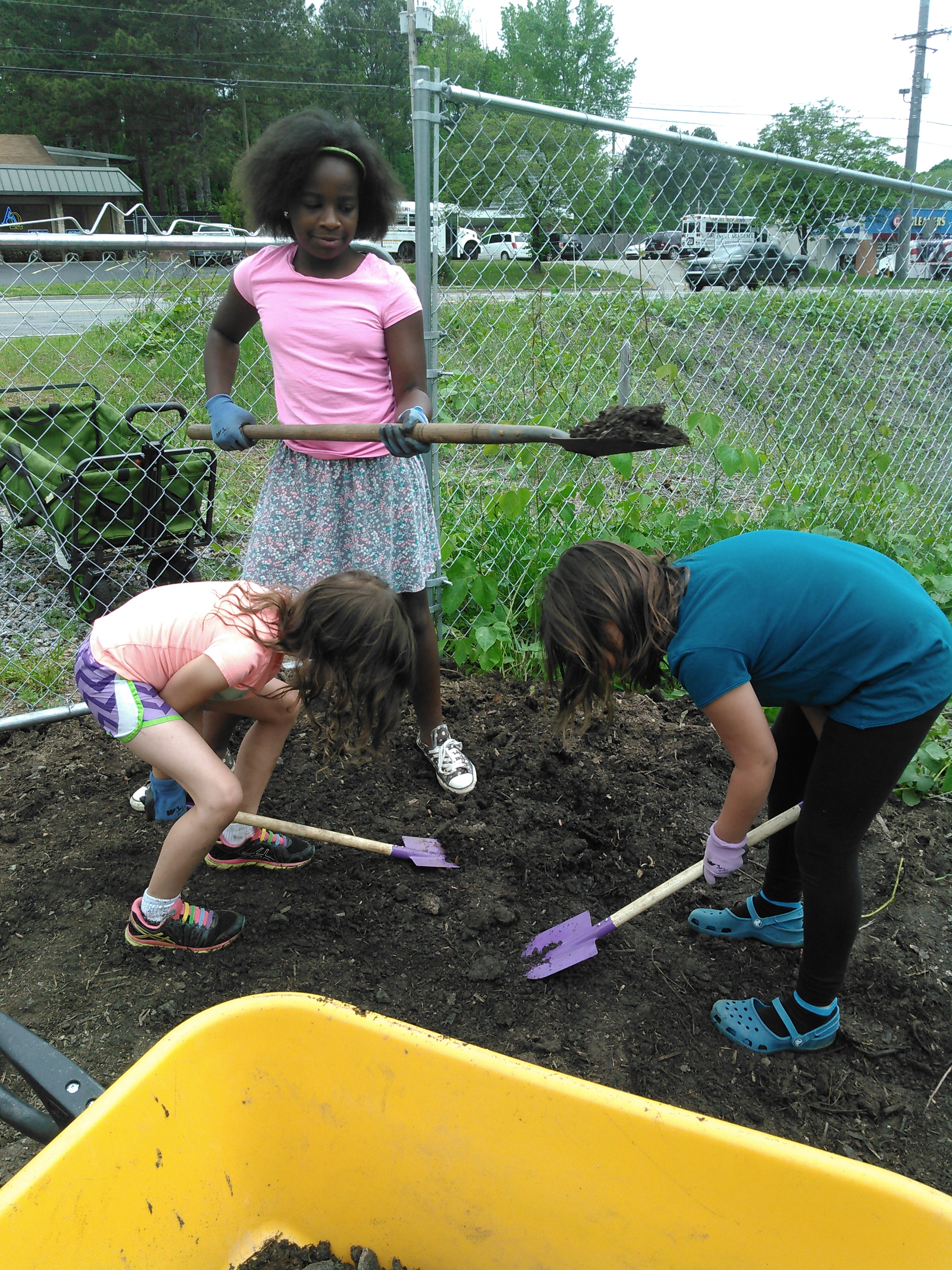 Preparing new garden beds.