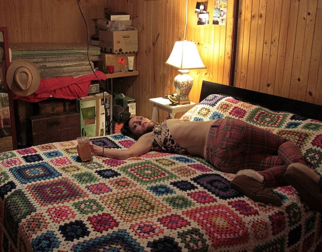 Bonnie Lane in her parents shed