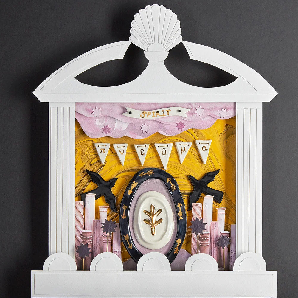 Spirit, Ruby Kean, Mixed Media Collage, Paper, Porcelain and Gold Lustre Glaze, 51 x 60cm, £1200, Partnership Editions.jpg