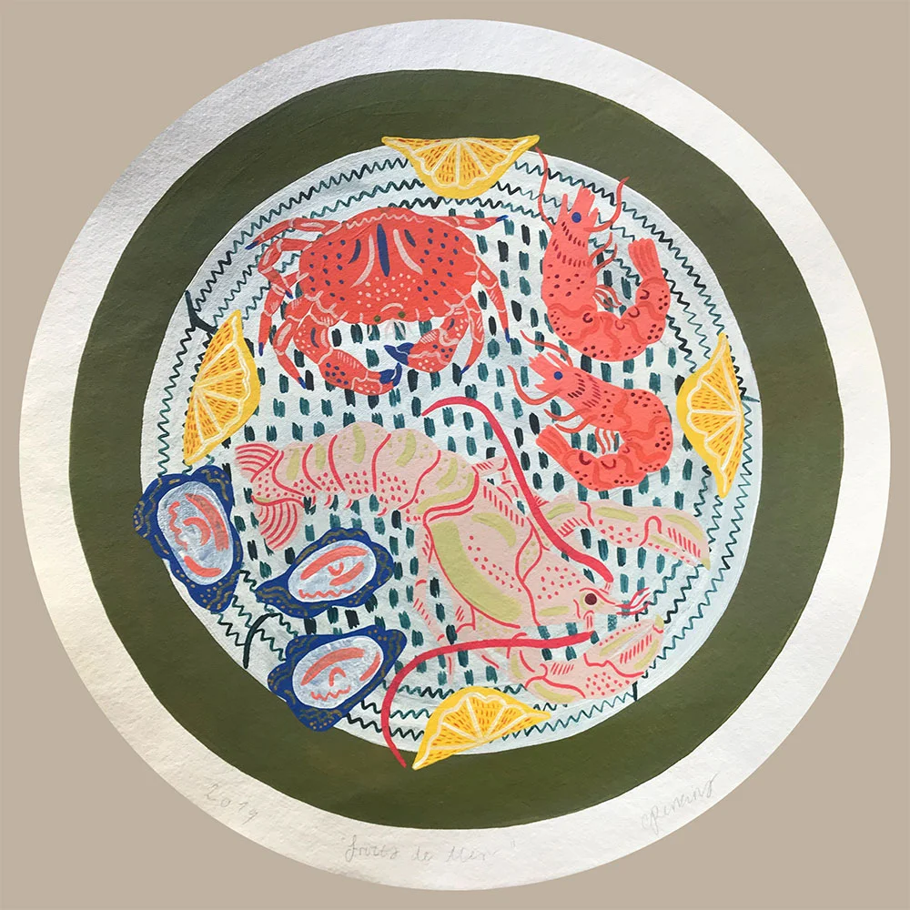 FRUITS-DE-MER,-Camilla-Perkins,-Emulsion,-Acrylic-and-Ink,-56cm-round-hand-made-Khadi-cotton-paper,-£480,-Partnership-Editions.jpg