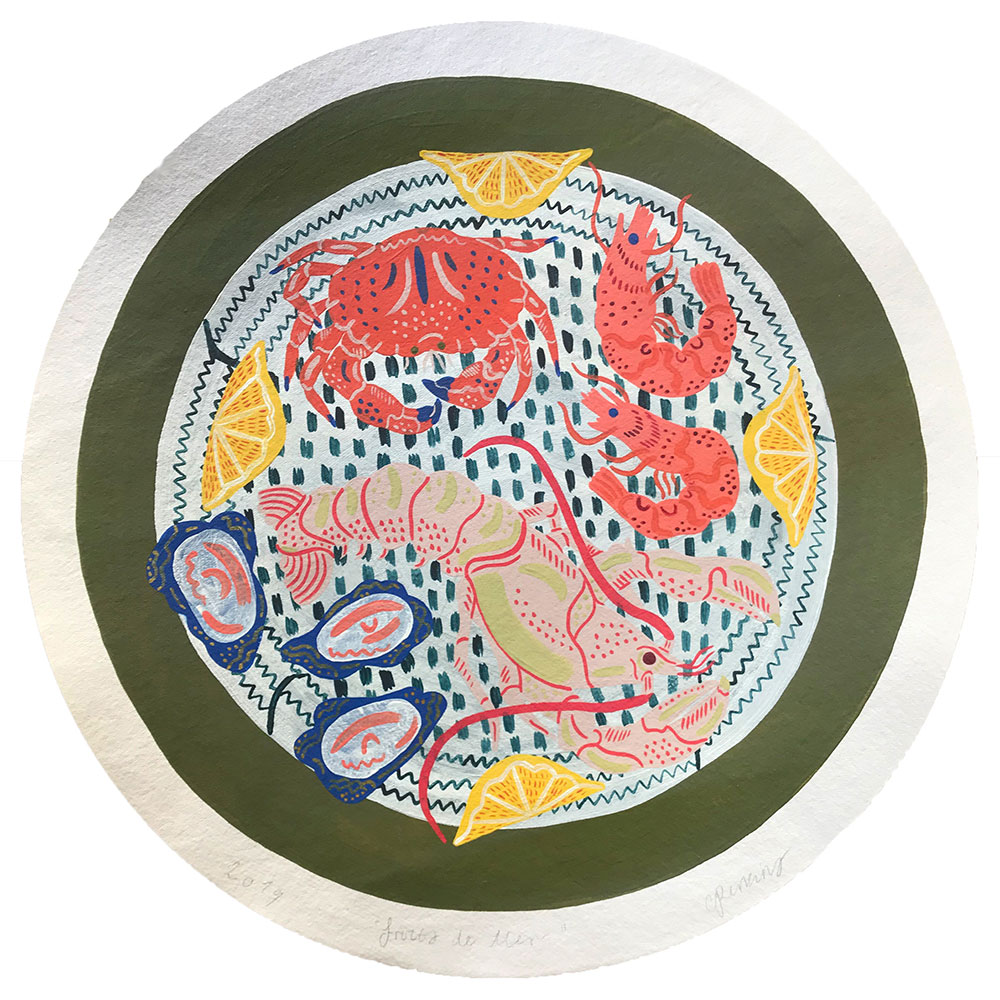 FRUITS-DE-MER,-Camilla-Perkins,-Emulsion,-Acrylic-and-Ink,-56cm-round-hand-made-Khadi-cotton-paper,-£480,-Partnership-Editions,-White-Background.jpg
