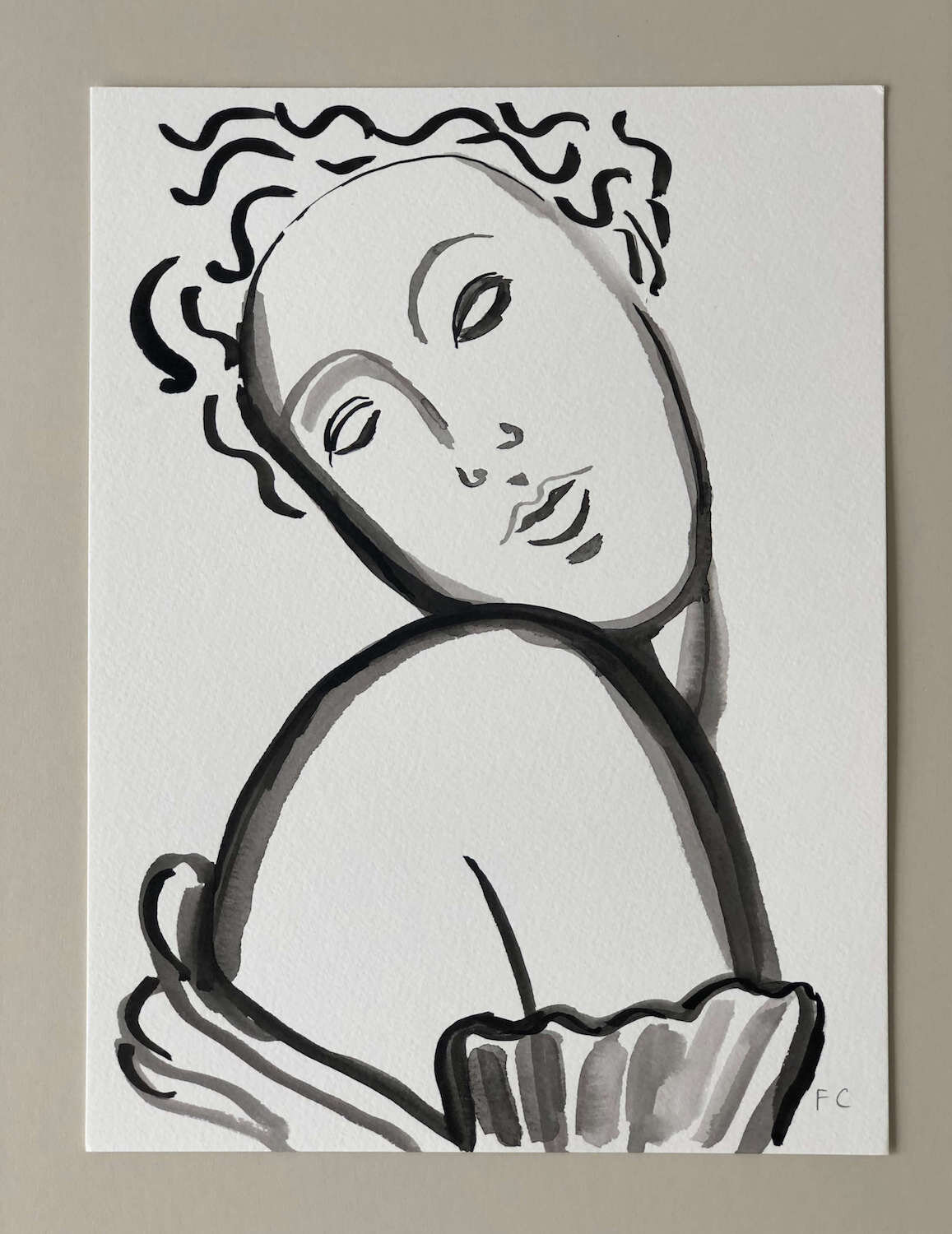 Statue in Shell,-Indian-Ink-on-Paper,-Frances-Costelloe,-A4,-£180,-Partnership-Editions-2.jpg