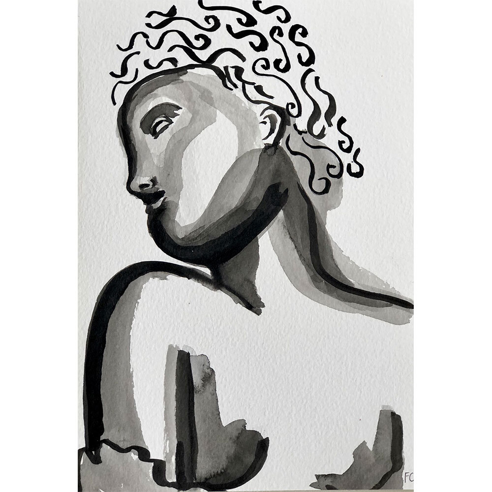 She-Dreams-of-Shells-Statue,-Indian-Ink-on-Paper,-Frances-Costelloe,-A5,-£120,-Partnership-Editions.jpg