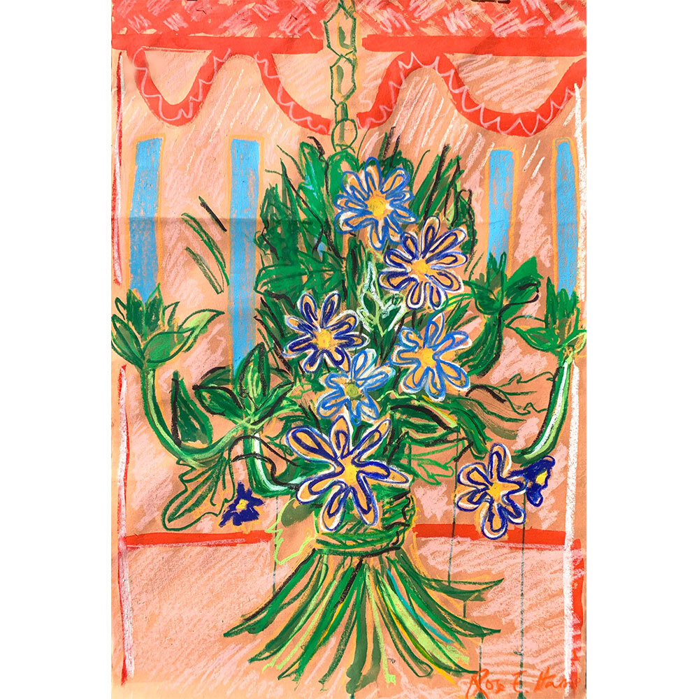 Chandelier-with-turquiose-candlesticks,-Rose-Electra-Harris,-Ink-and-Pastel-on-Mingeishi-Paper,-64-x-97cm,-£750,-Partnership-Editions.jpg