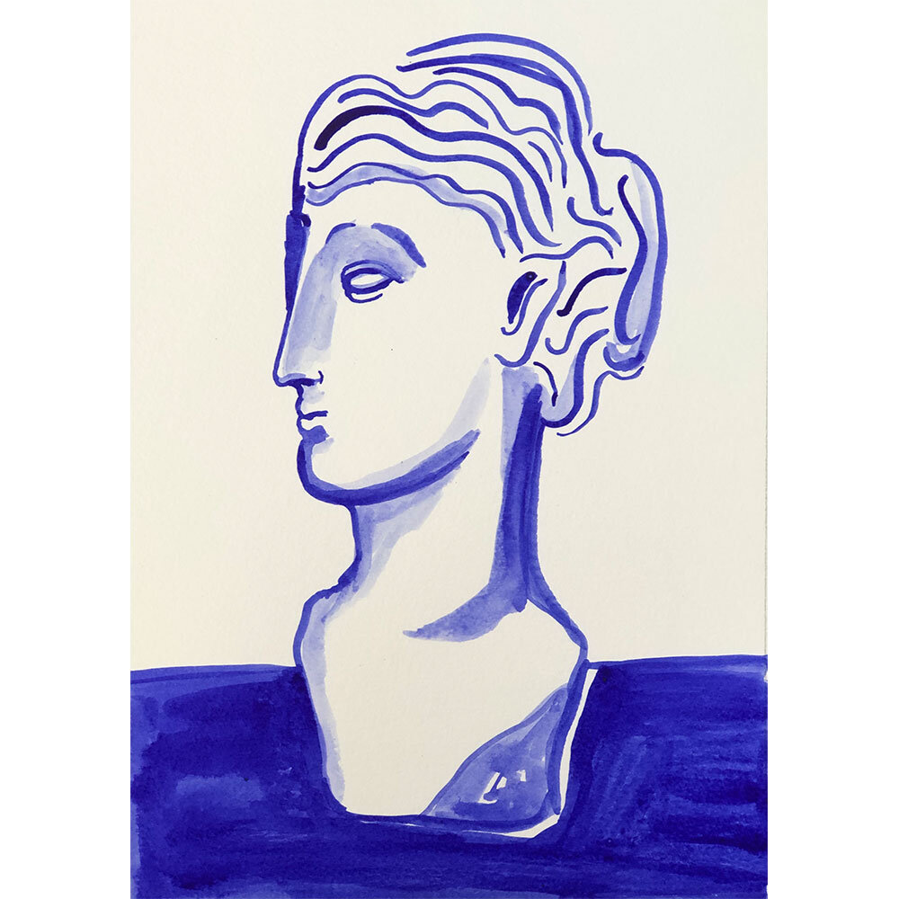 Classical-Bust,-Frances-Costelloe,-Ultramarine-Ink-on-Paper,-A4,-£180,-Partnership-Editions.jpg