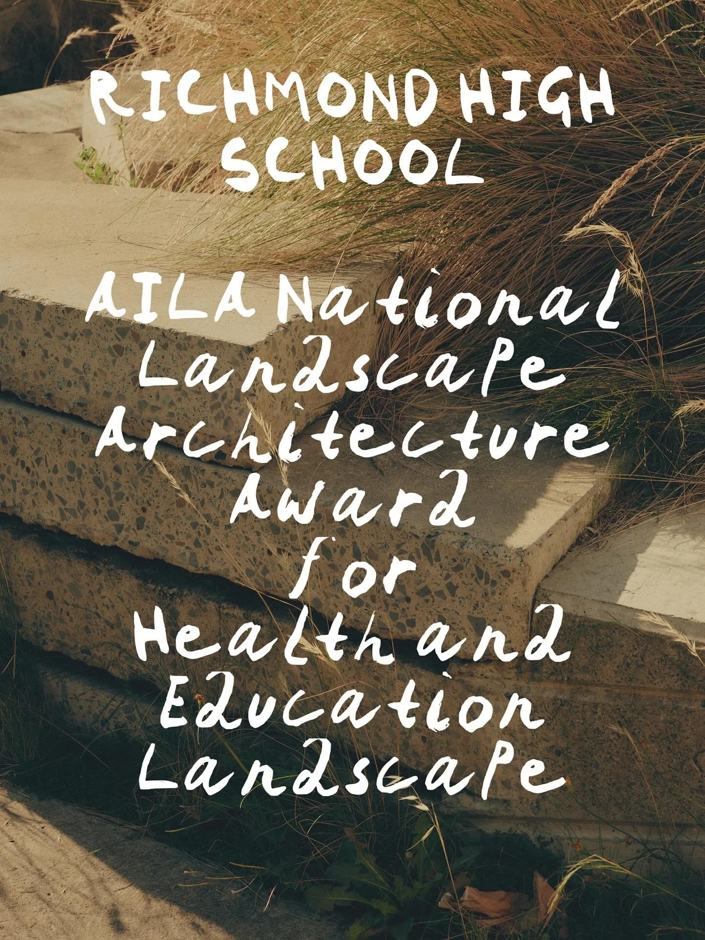 We are very chuffed to share that we received two awards at the AILA National Landscape Architecture Awards held in Lutruwita last month. 𓇢𓆸 The National Landscape Architecture Award for Health and Education Landscape: Richmond High School @richmon