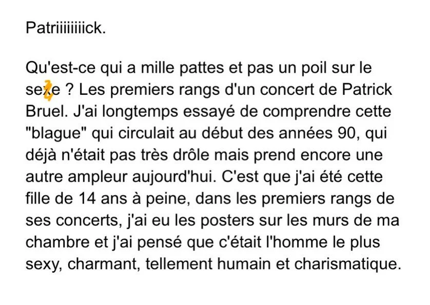 Sorry dear English reader, this text came out in French for a very international problem. A French singer has yet again been accused of s3xu@l abuse and I thought I didn&rsquo;t care that much and bam, this text happened -c&rsquo;est sorti tout seul.