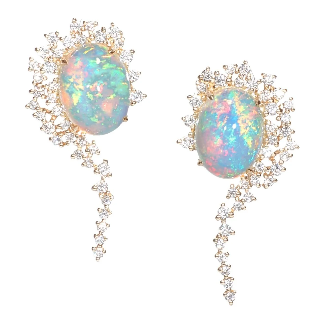 Opal and Diamonds Earrings
