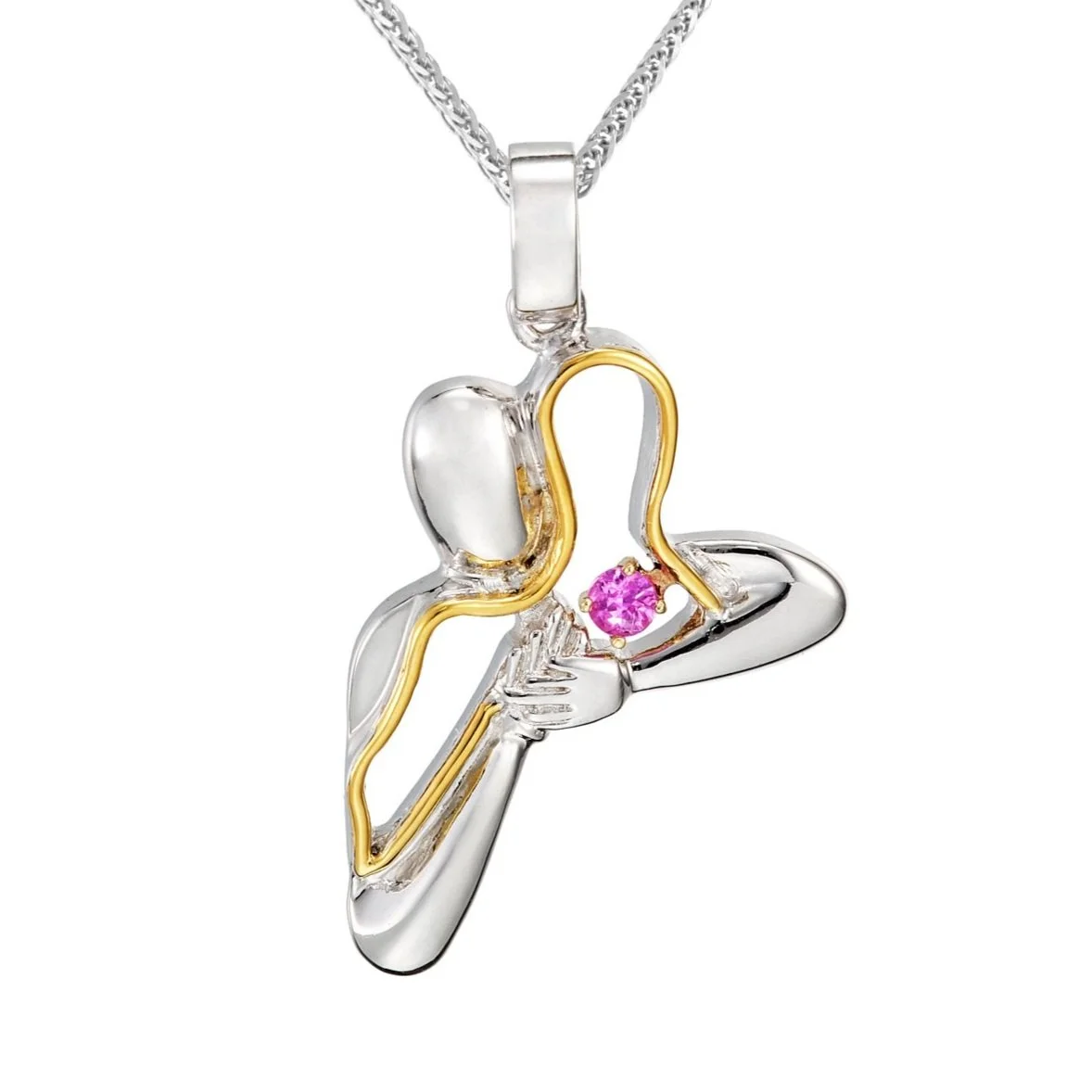 Pink Sapphire Hug Necklace