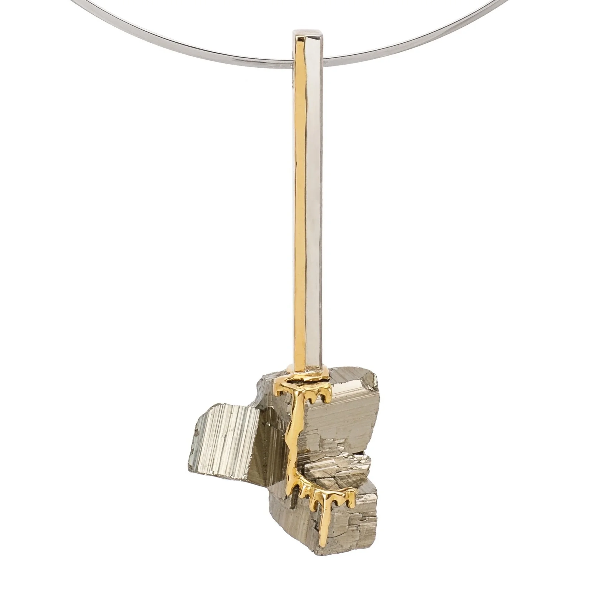 Pyrite with Gold Necklace