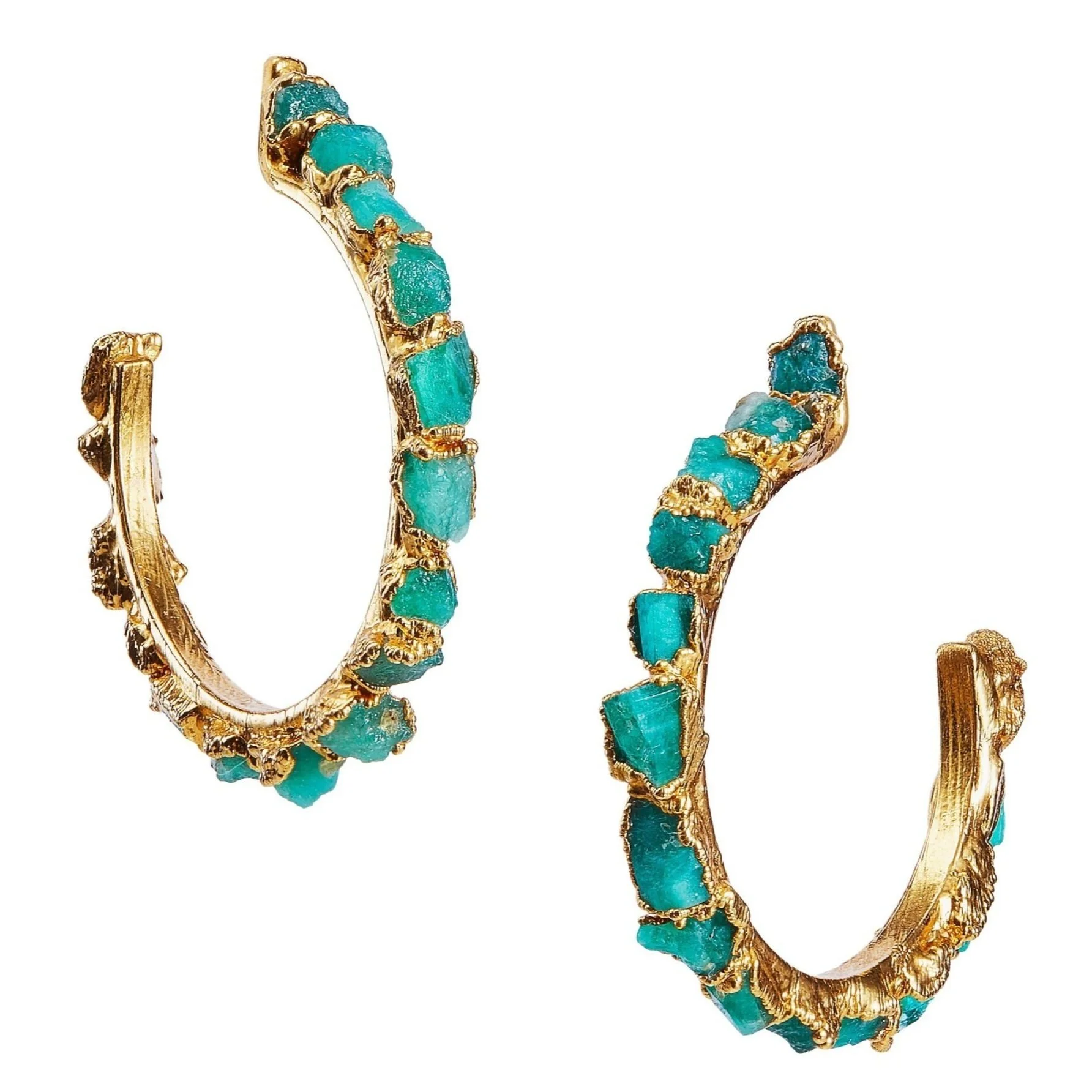 Rough Emerald Earrings