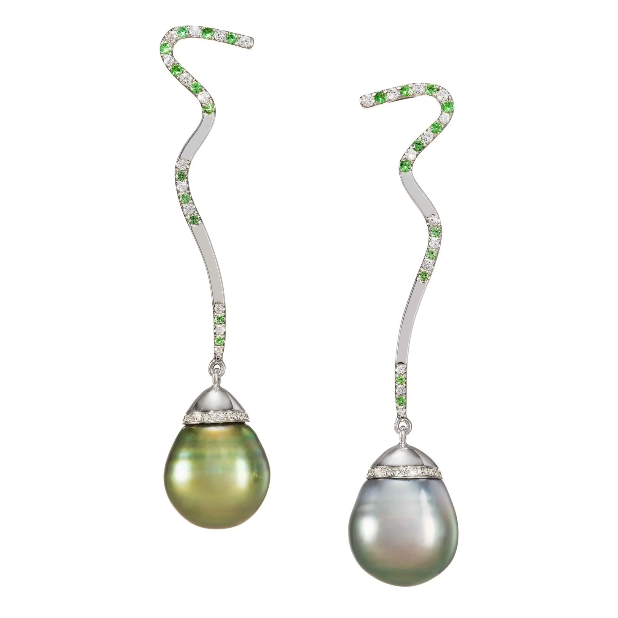 Green and Grey Baroque Pearls