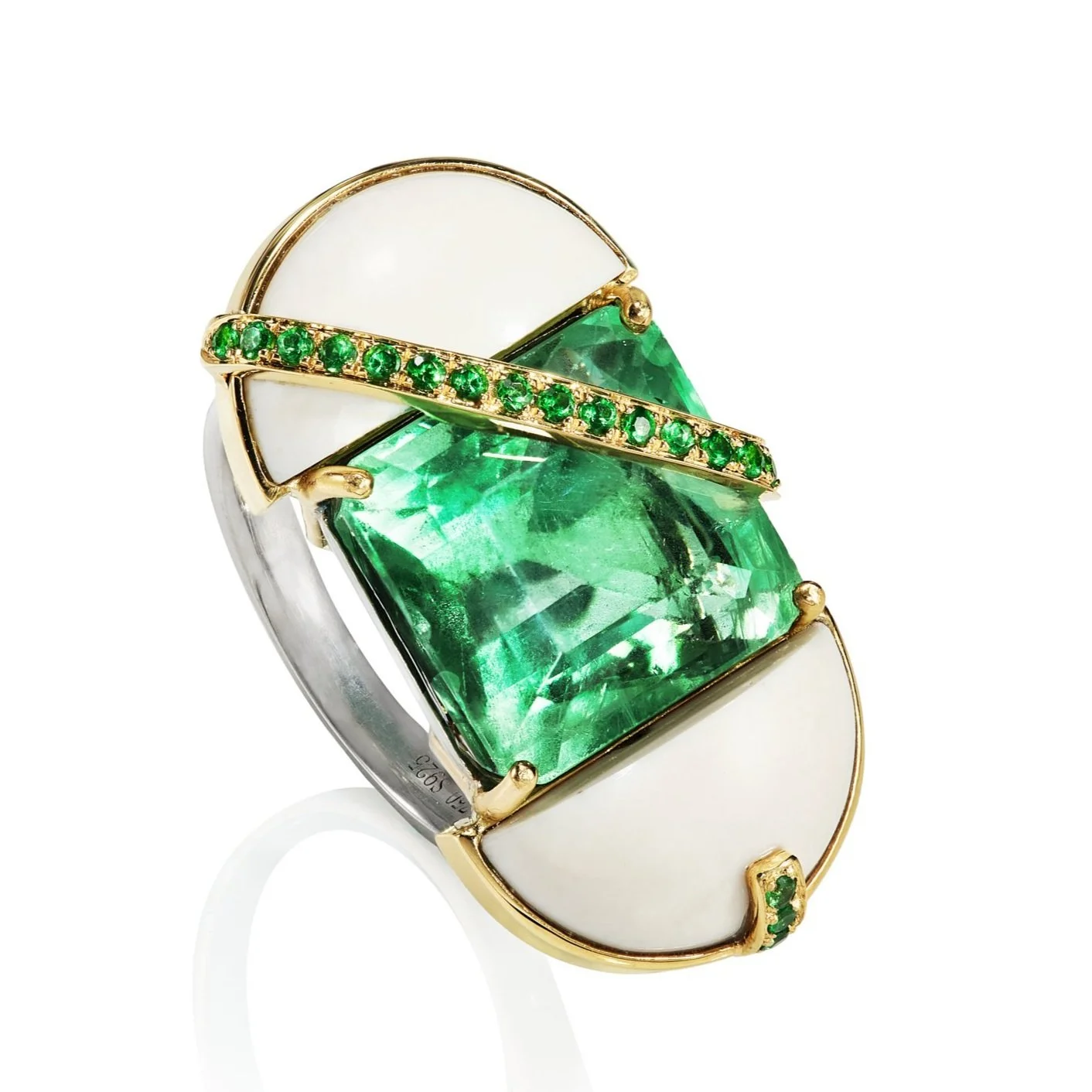 Fluorite and Ivory Ring