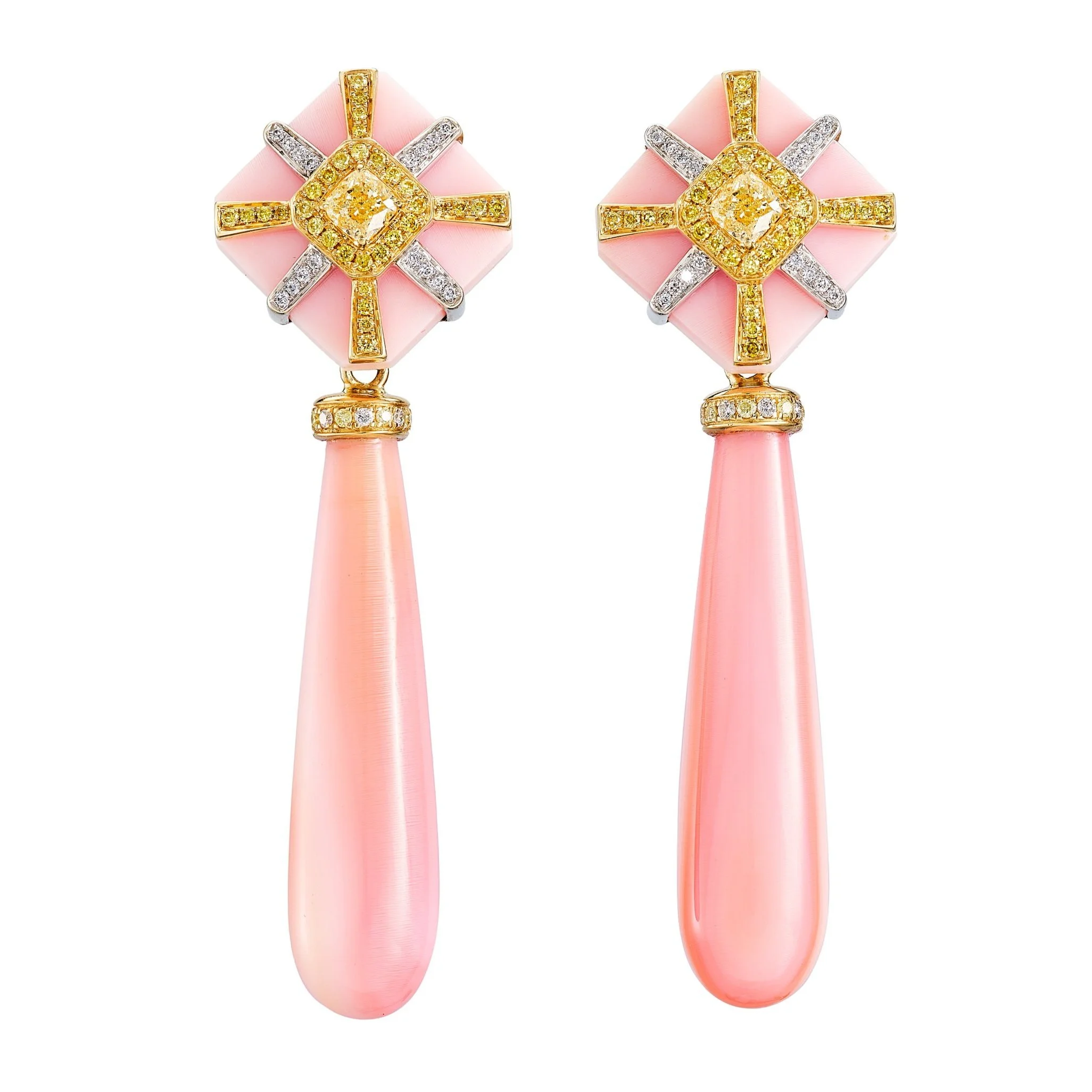 Conch Shell and Diamonds Earrings