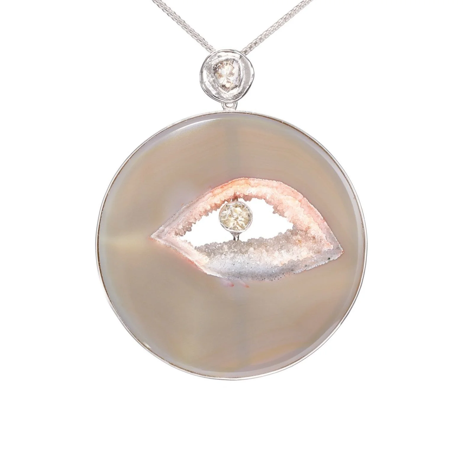 Agate and Diamond Necklace