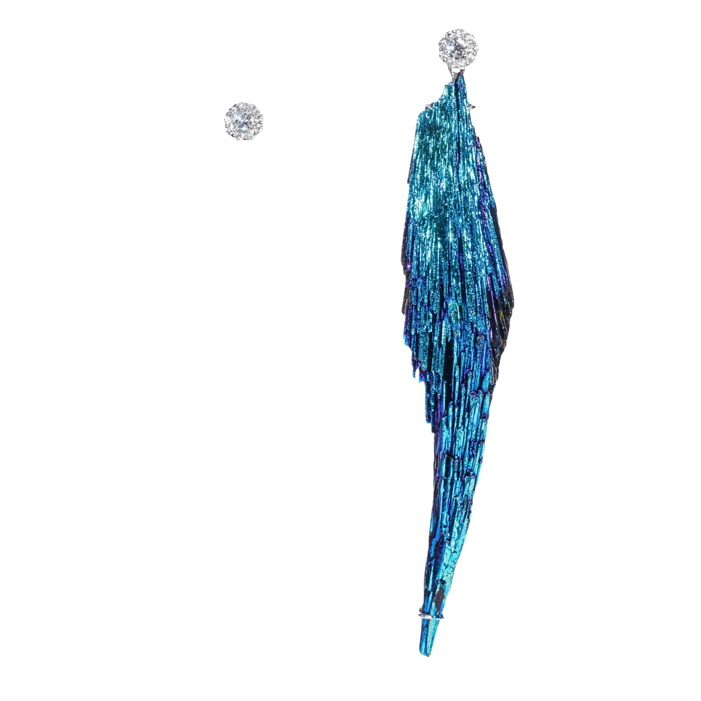 Kyanite and Diamonds Earrings