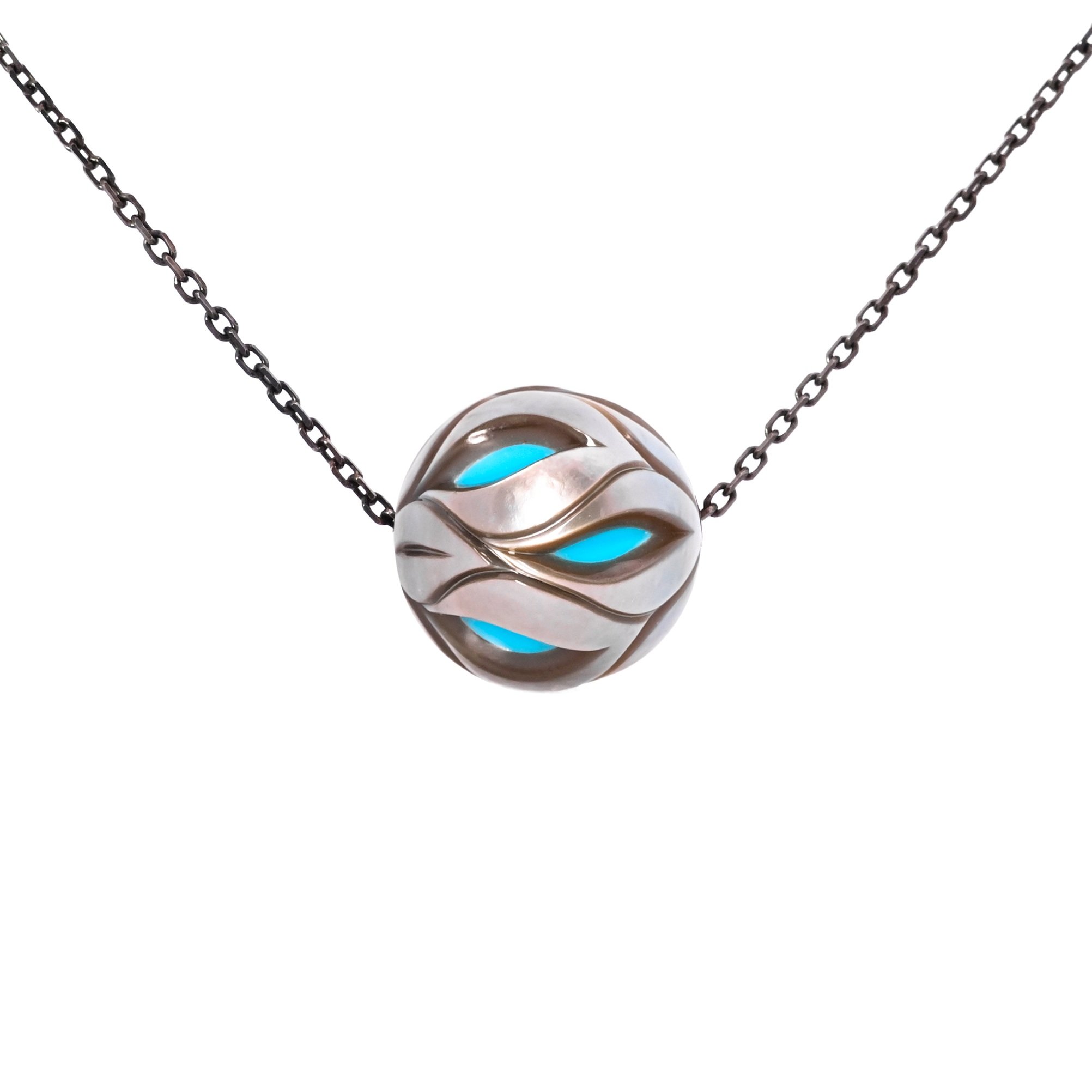 Carved Tahitian Pearl Necklace