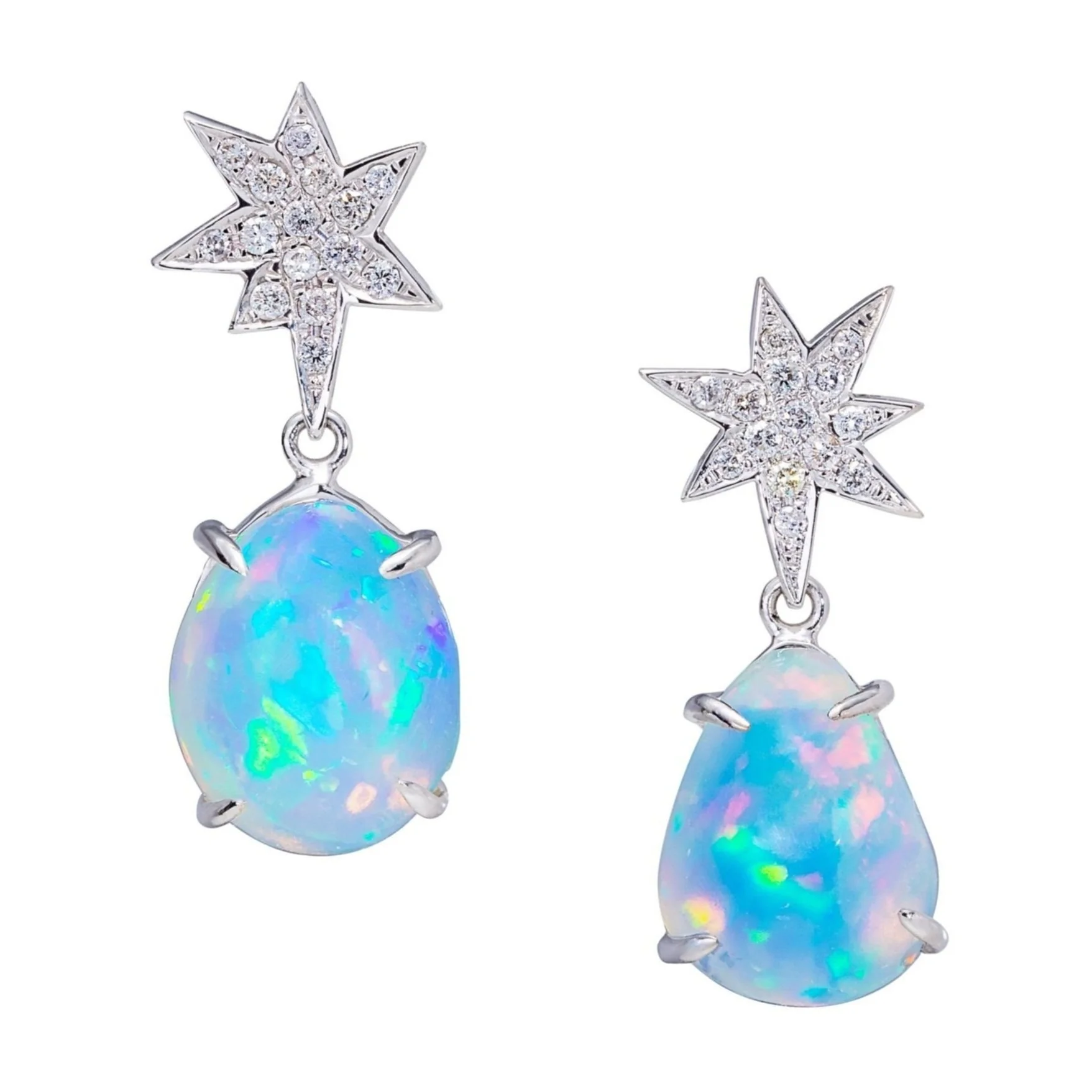 Opal and Diamond Earrings