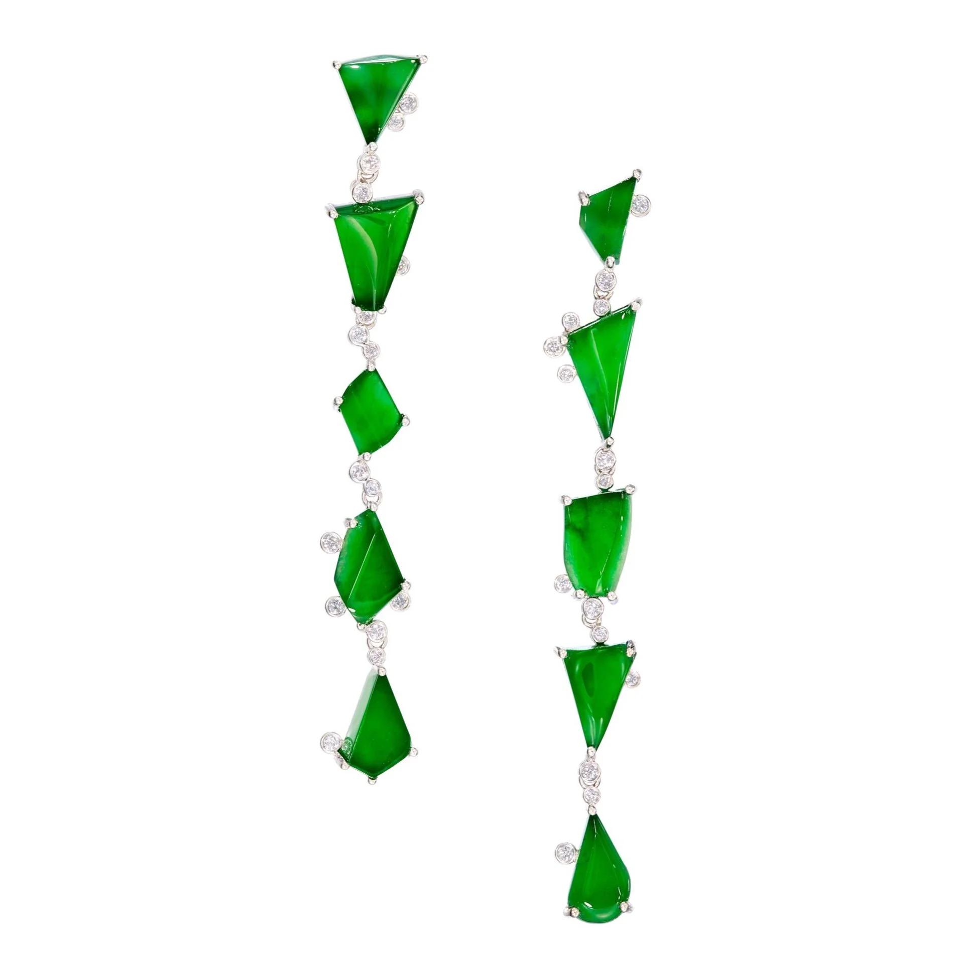 Jadeite and Diamonds Earrings