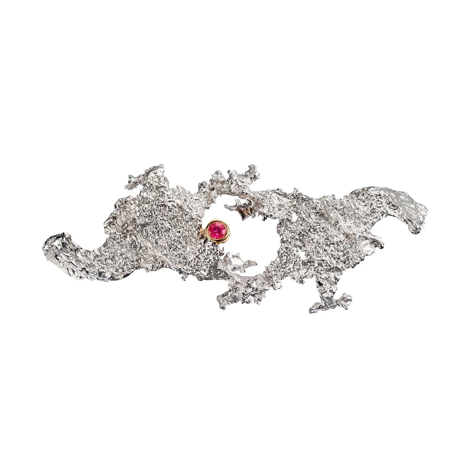 Ruby Texture Brooch