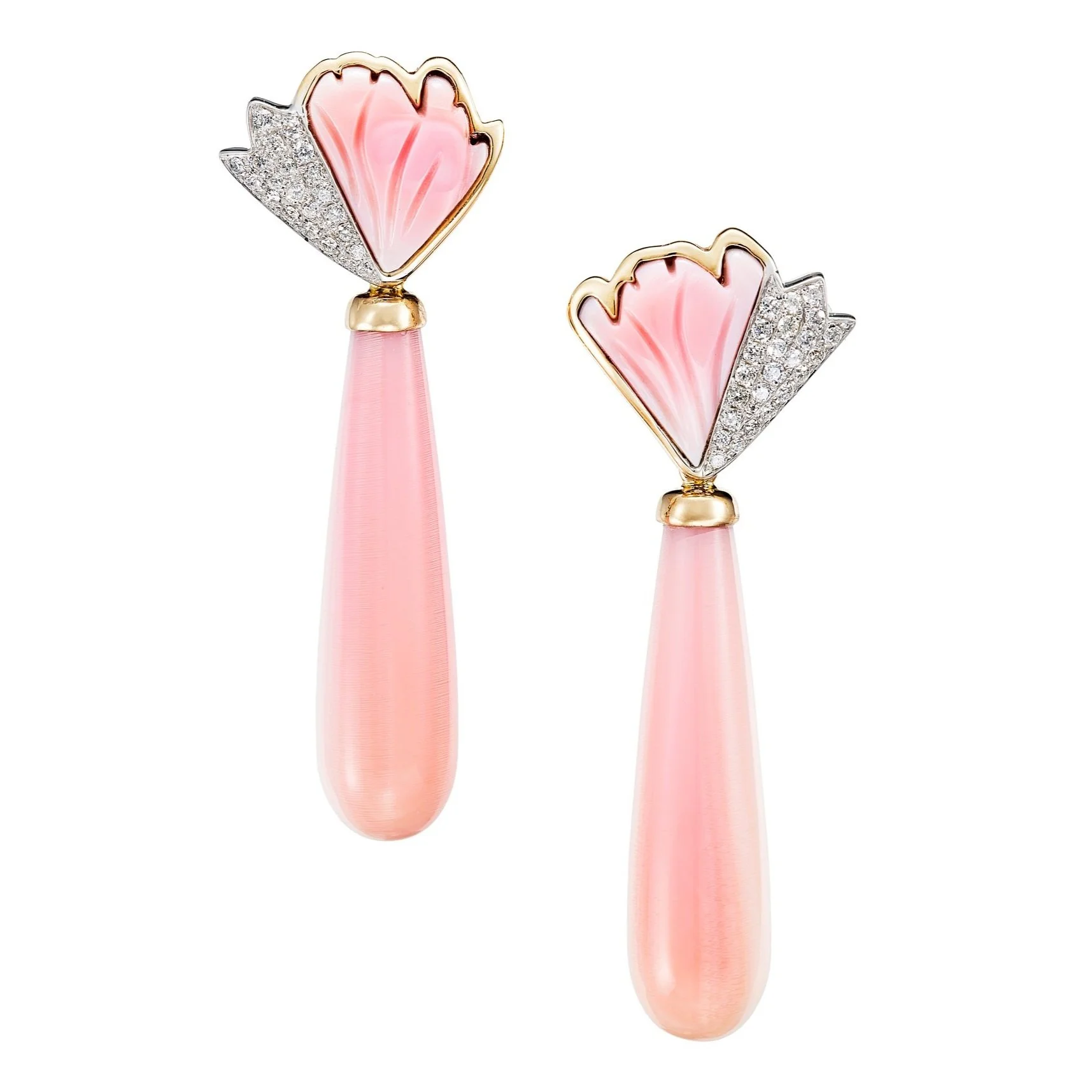 Conch Shell and Diamonds Earrings