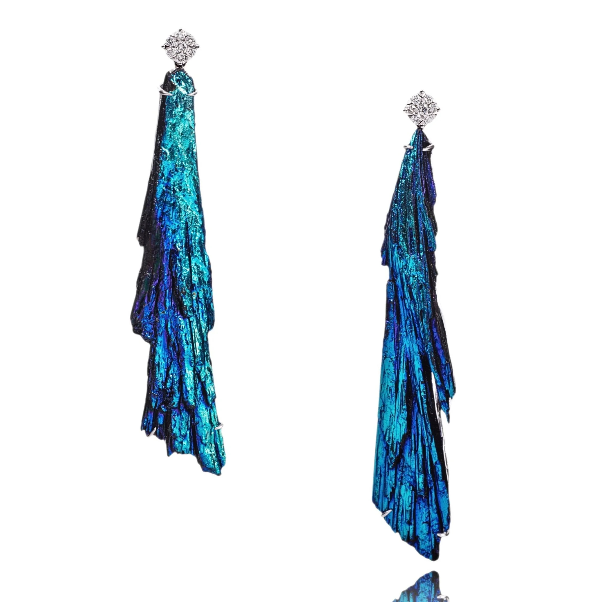 Kyanite Titanium infused Earrings