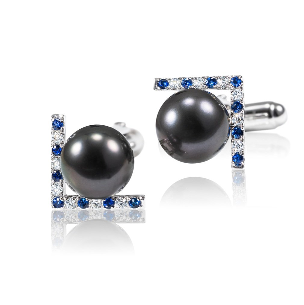 Tahitian Black Pearls Cufflinks