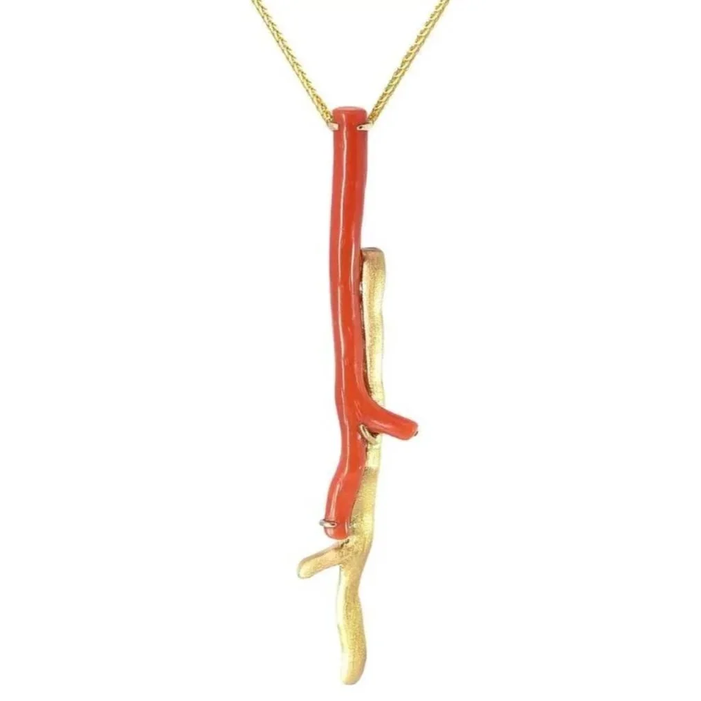 Coral Necklace/Brooch