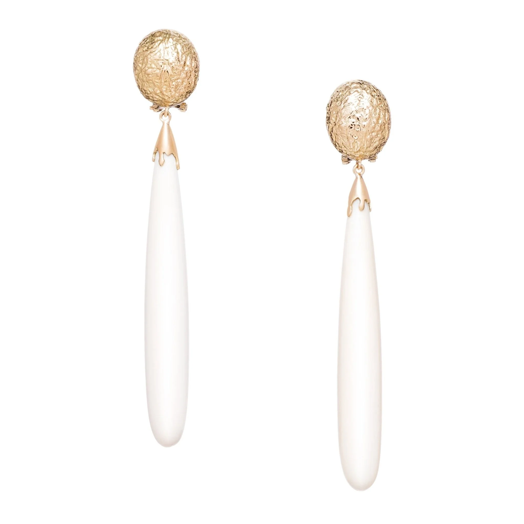 Ivory and Gold Earrings