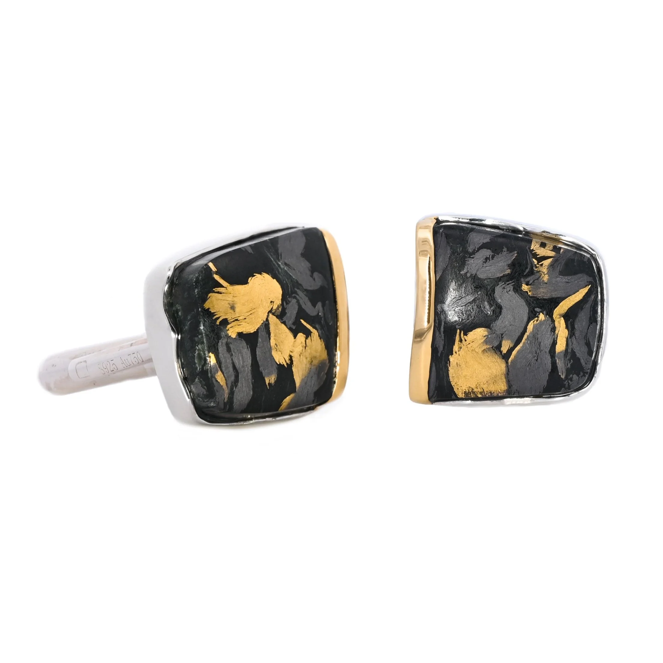 Magnetite Jade with 22kt Gold Infused Cufflinks
