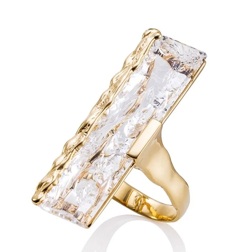 Hammered Quartz Ring