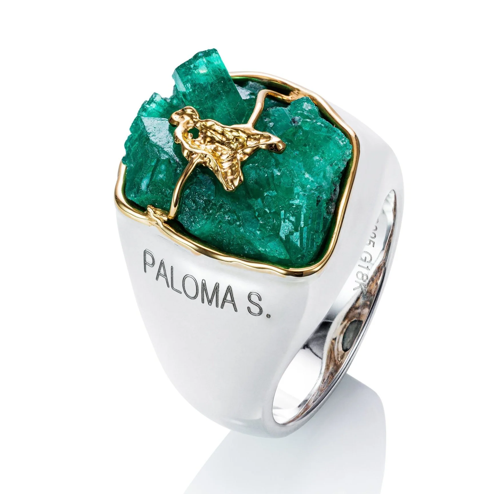 Emerald Natural Crystal Ring