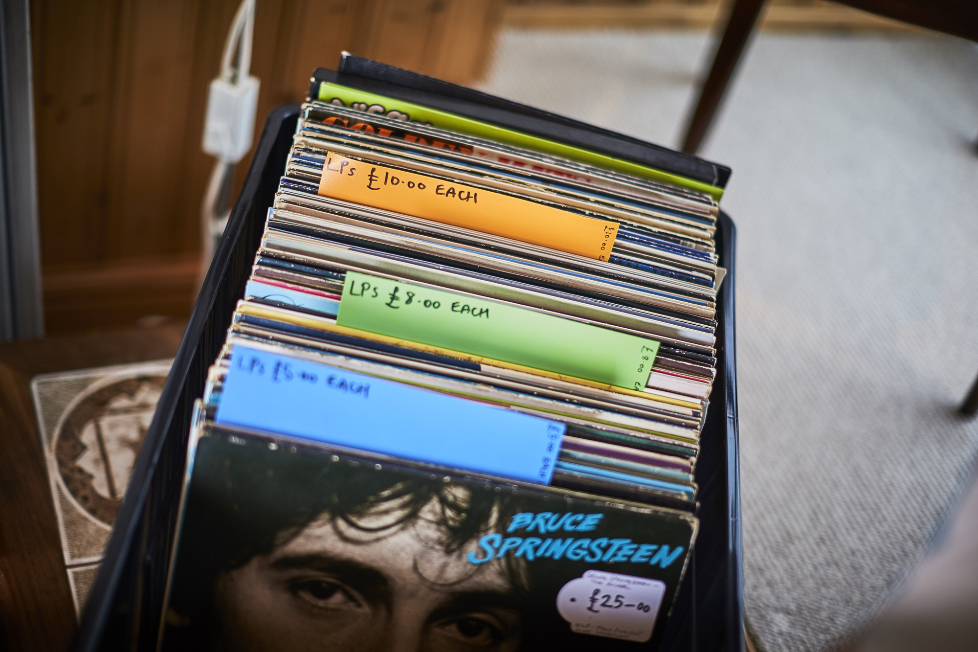 Stacks of groovy vinyls for sale