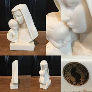 Alabaster Madonna & Child carving