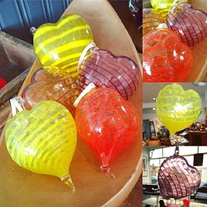 Handmade Blown Glass Love Hearts by Anona Wyi