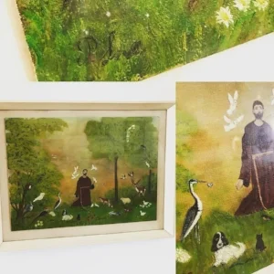 Original oil Painting, St Francis of Assisi by P Love