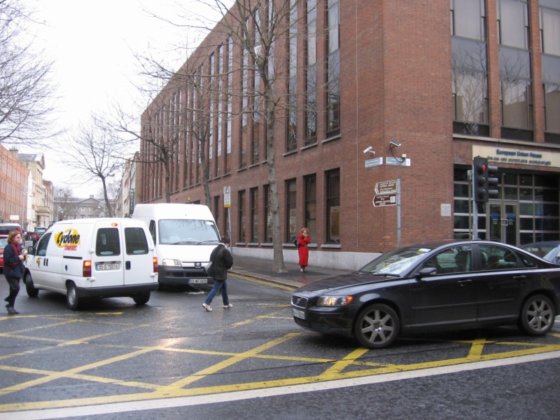 The intersection where Bloom helps the blind stripling cross the street.
