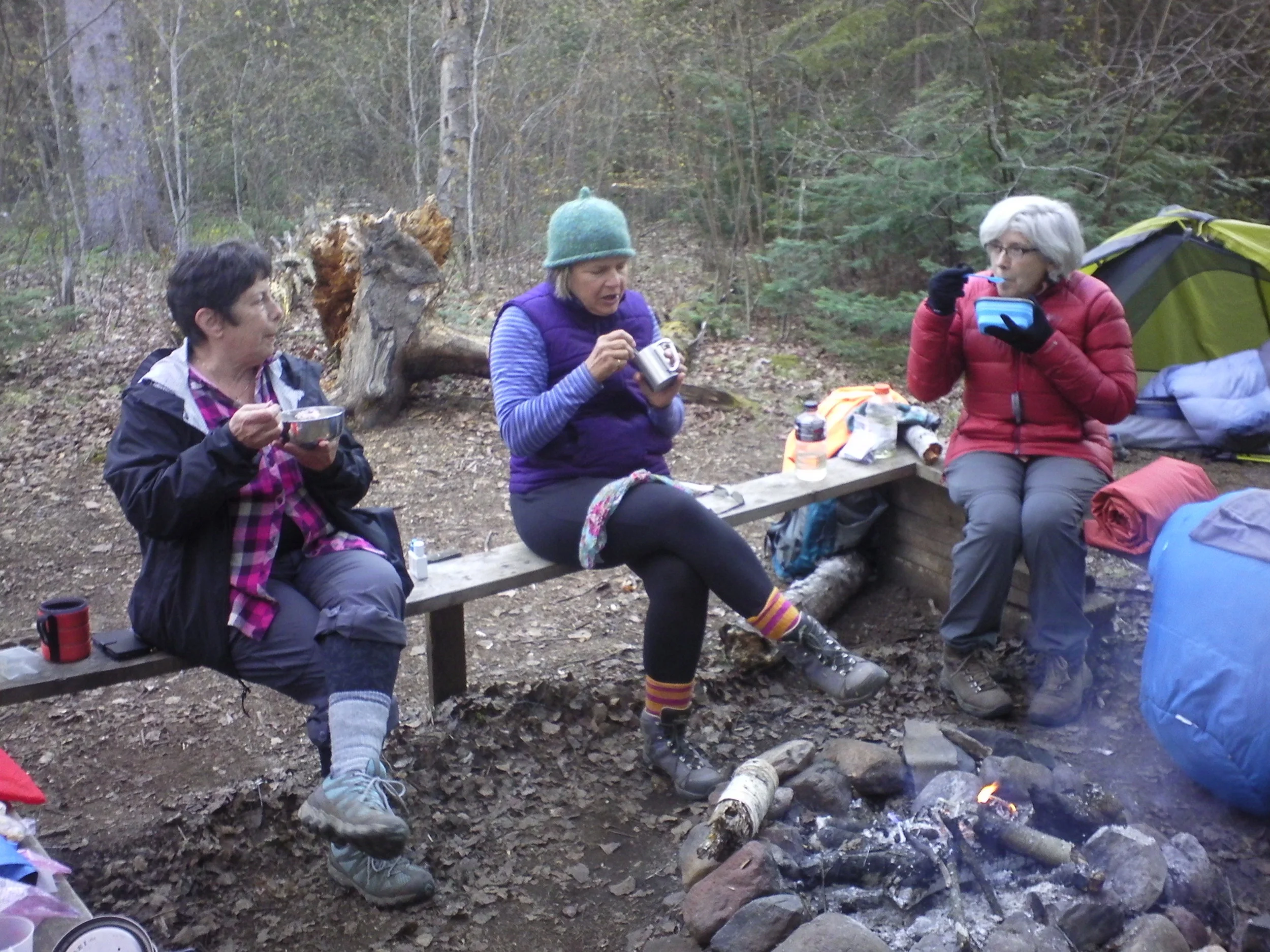 " I had the pleasure of joining Jane and some like-minded women for my very first ever backpacking adventure. This was a decision that was not easy for me to make. At 69 years of age I wasn’t confident that I was capable of hiking and camping with everything I need on my back. But . . . this was something I have always wanted to try. My experience exceeded my expectations and gave me confidence that you can do anything you put your mind to. But the really great gift I got from the experience is the knowledge of how to plan and execute an amazing adventure like that. That is knowledge that is mine to keep. I will use that to go on adventures with friends. Amazing time, good food, and bonding with some awesome women. Thanks Jane, you are the best." Beth Unger