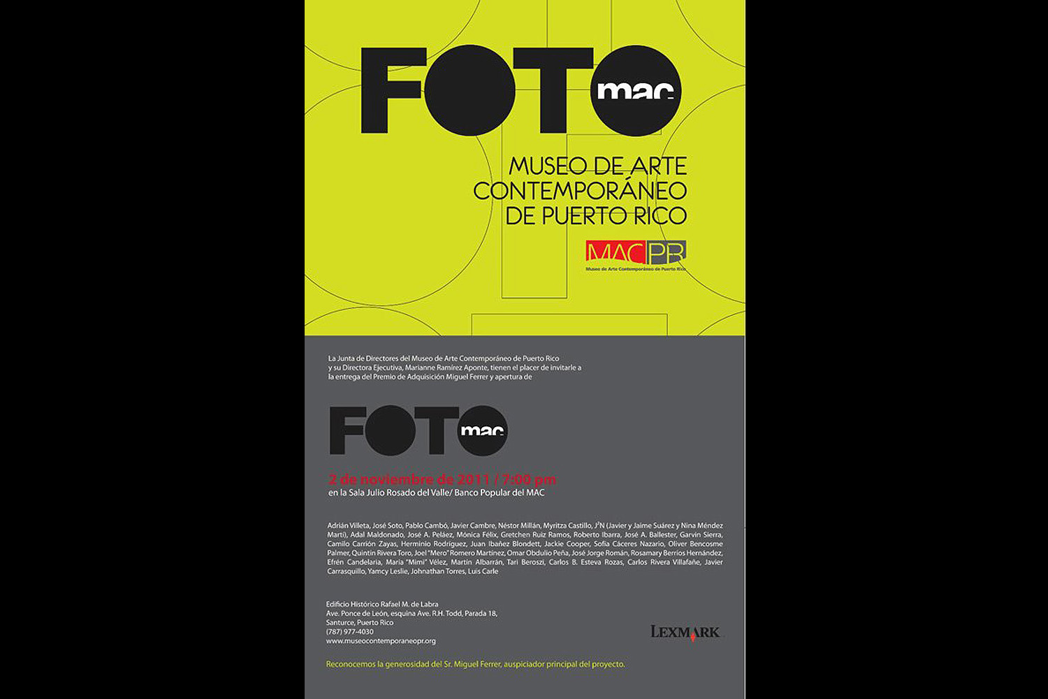           FOTOMac. Museum of Contemporary Art of Puerto Rico, 2011 