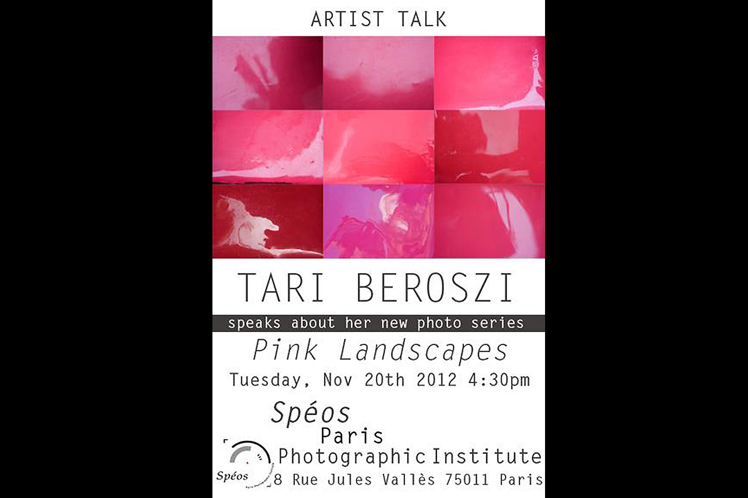           Artist Talk. Spéos École de Photographie, Paris, France, 2012 