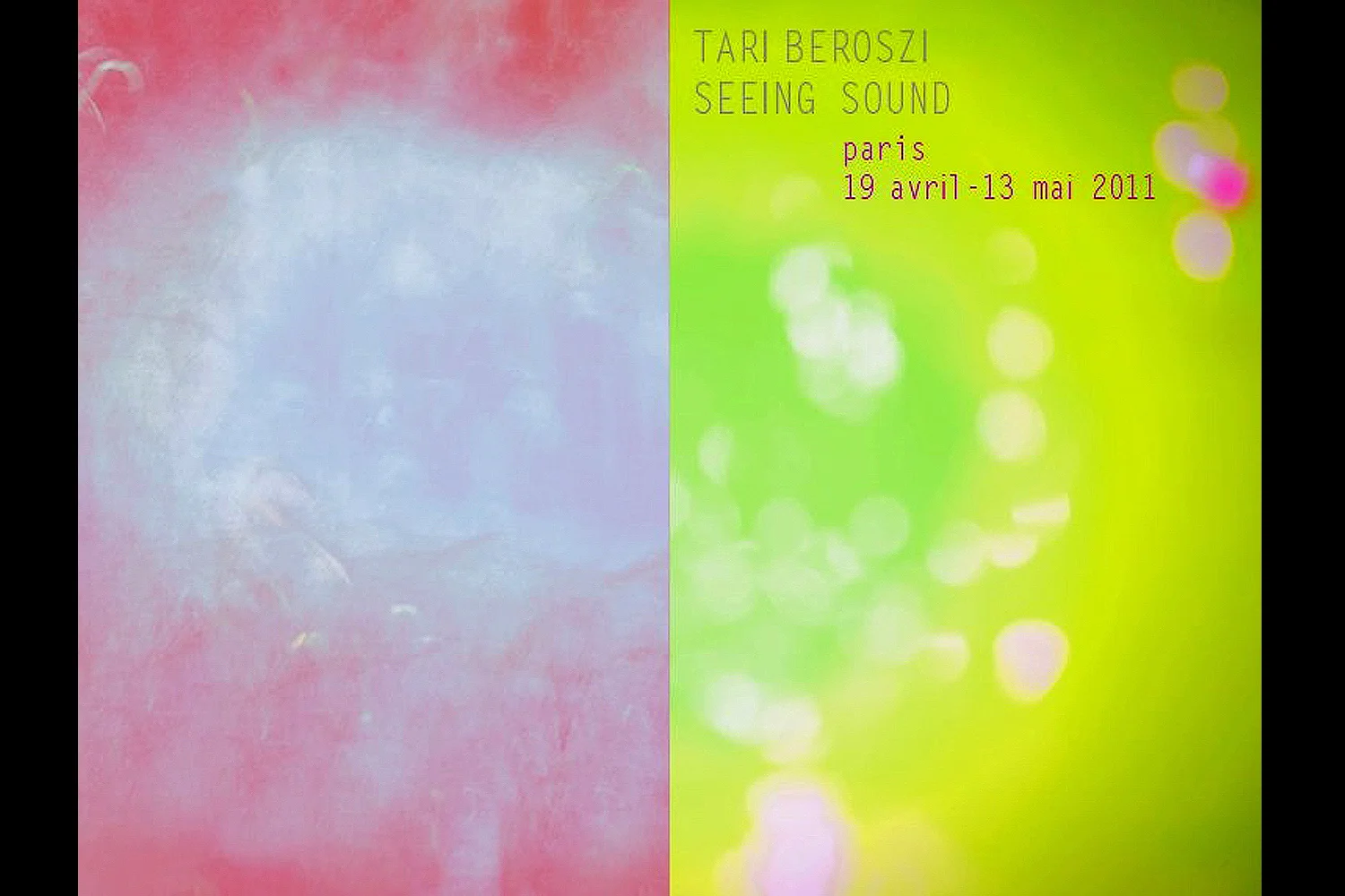 Seeing Sound | Solo Show. Galerie Spéos, Paris, France, 2011