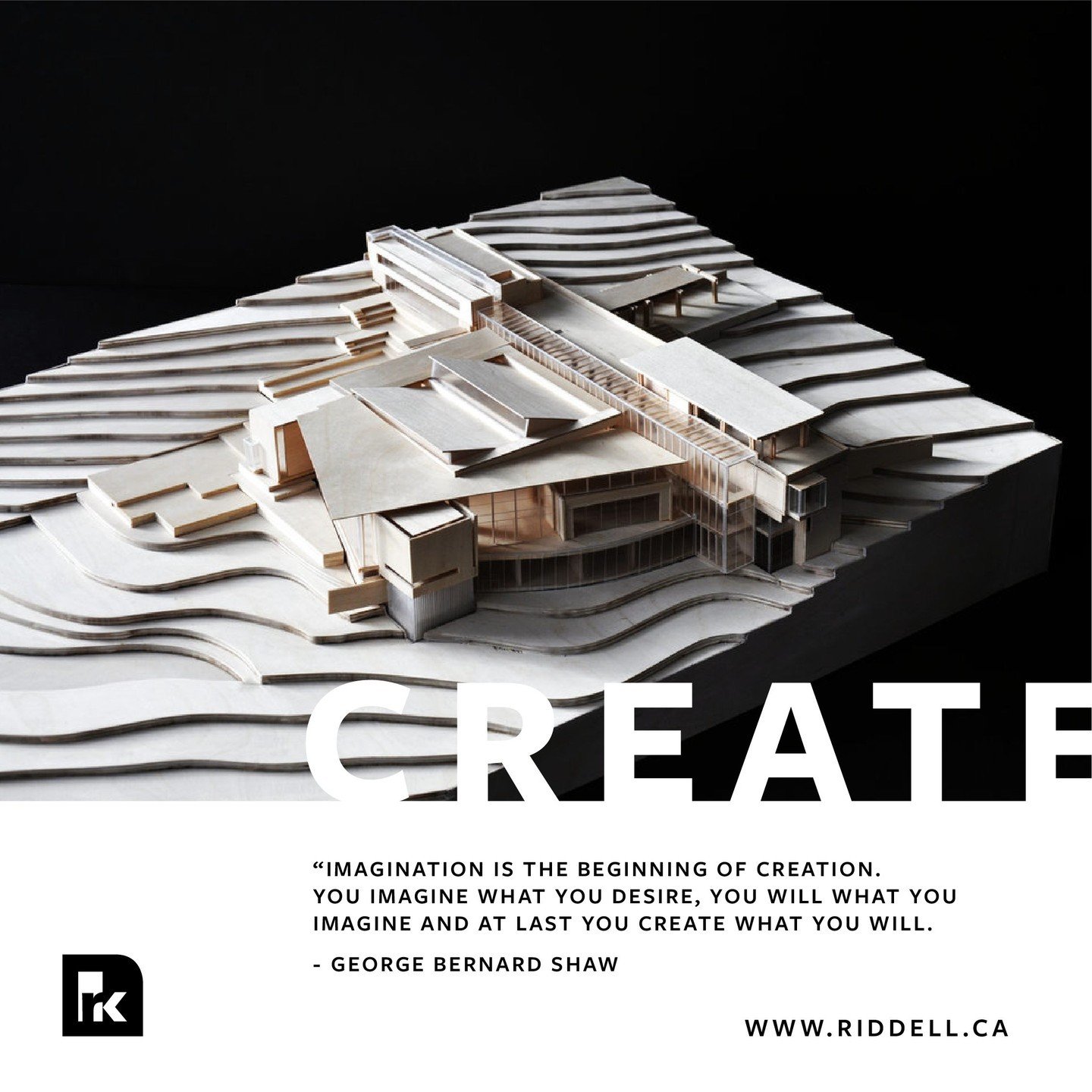 &ldquo;Imagination is the beginning of creation. You imagine what you desire, you will what you  imagine and at last you create what you will.&quot; - George Bernard Shaw 

Image 📷
Project: Global Centre for Human Values
Architect of Record: Riddell