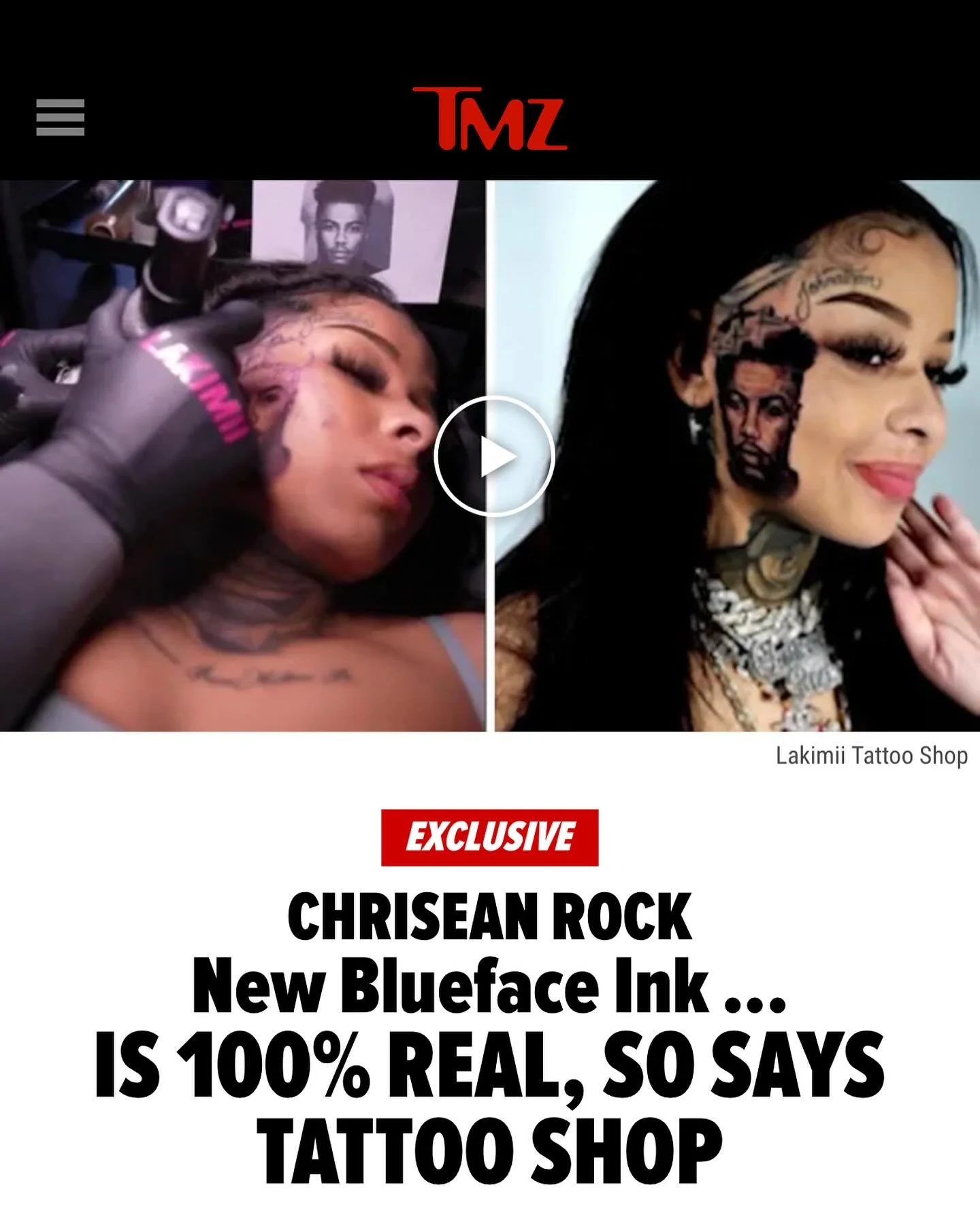 @Chrisean new @BlueFaseBabyy ink &hellip; Is 100% REAL, SO SAYS @LakimiiTattoo Shop &ndash; @TMZ_TV 

#chrisean #chriseanrock #blueface #bluefacebaby #arprclient