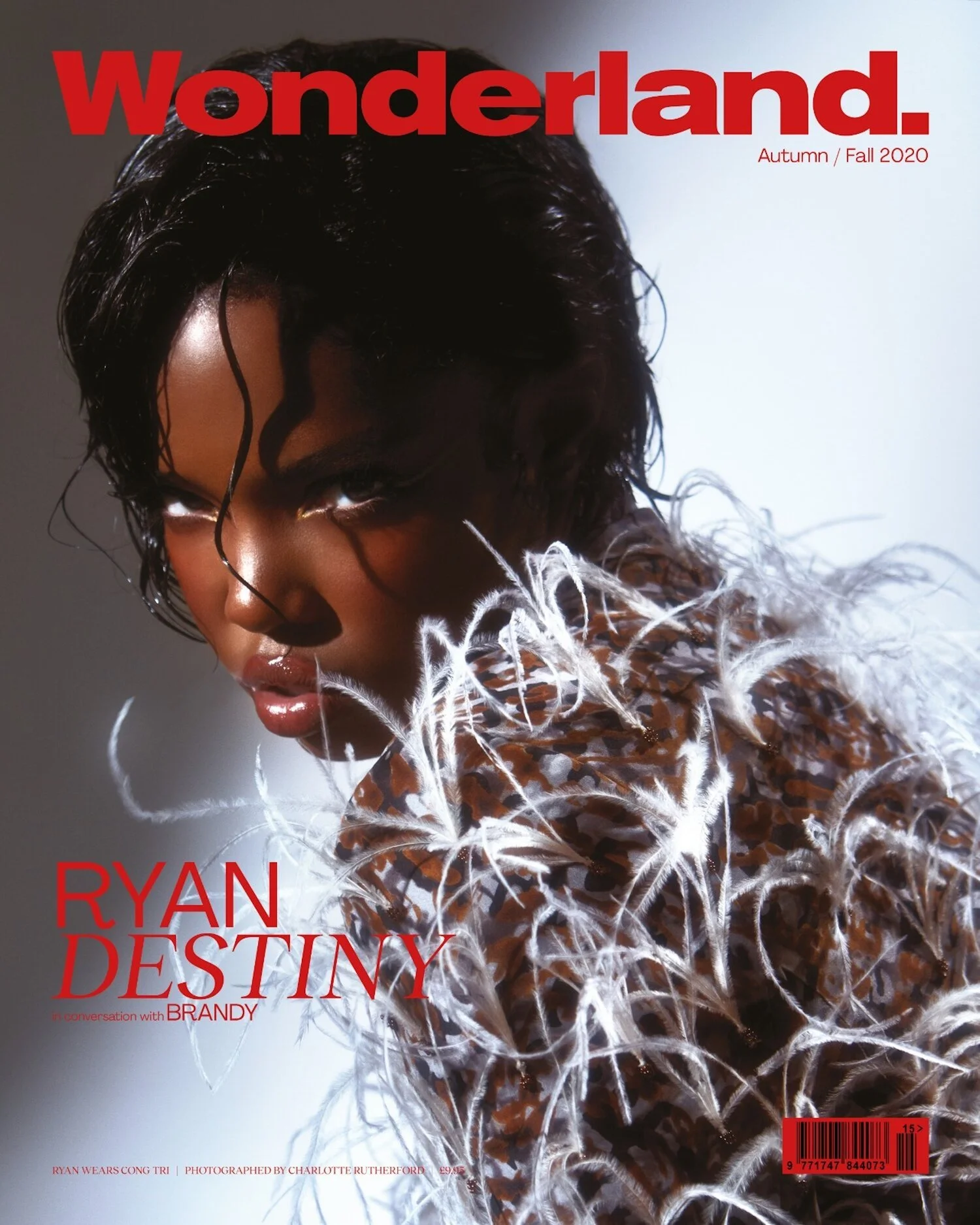 Ryan Destiny wears trousers by LIONNE for the Wonderland Magazine autumn issue.