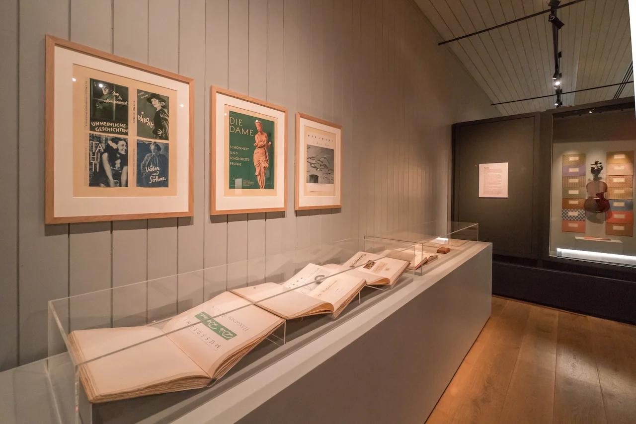 Elizabeth Friedlander Exhibition Main Gallery featuring Die Dame Covers and 1703 Klotz Violin (Ditchling Museum of Art + Craft, photo Sam Moore).jpg